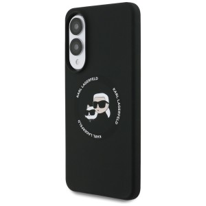 Etui Karl Lagerfeld Silicone Double      Heads And Circle MagSafe do Samsung Galaxy S25 Edge czarny