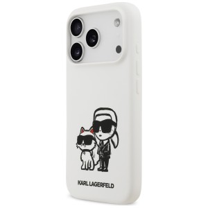 Etui Karl Lagerfeld Silicone K&C Sketch  & Logo MagSafe do iPhone 17 Pro biały