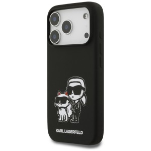 Etui Karl Lagerfeld Silicone K&C Sketch  & Logo MagSafe do iPhone 17 Pro czarny
