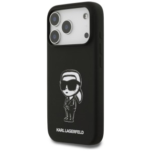 Etui Karl Lagerfeld Silicone Karl Sketch & Logo MagSafe do iPhone 17 Pro czarny