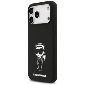 Etui Karl Lagerfeld Silicone Karl Sketch & Logo MagSafe do iPhone 17 Pro Max czarny