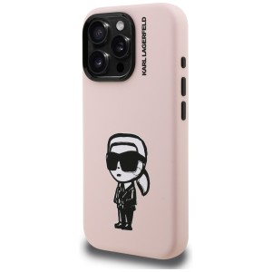 Etui Karl Lagerfeld Silicone Karl Sketch MagSafe do iPhone 16 Pro różowy