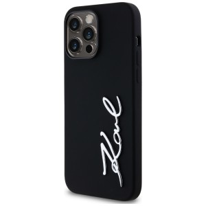 Etui Karl Lagerfeld Silicone Metal       Script Logo do iPhone 14 Pro Max czarny