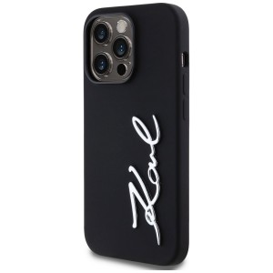 Etui Karl Lagerfeld Silicone Metal Script Logo do iPhone 14 Pro czarny