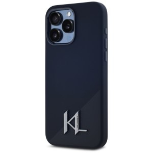 Etui Karl Lagerfeld Silicone Shadow Metal Initial MagSafe do iPhone 15 Pro czarny