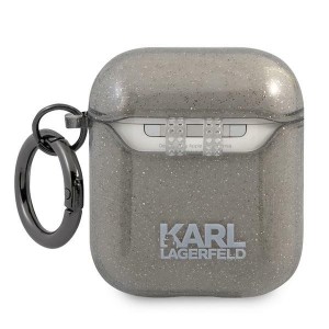 Karl Lagerfeld KLA2UKHGK AirPods 1/2cover czarny/black Glitter Karl`s Head