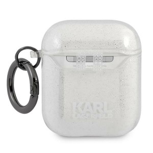 Karl Lagerfeld KLA2UKHGS AirPods 1/2cover srebrny/silver Glitter Karl`s Head