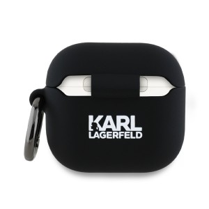 Karl Lagerfeld KLA4RUNKCHK AirPods 4 cover czarny/black Silicone Karl&Chaupette Head 3D
