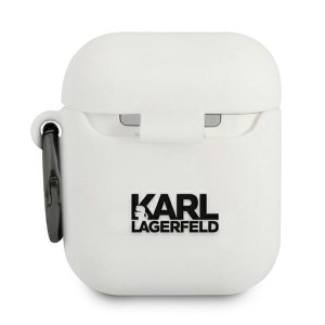Karl Lagerfeld KLACA2SILCHWH AirPods 1/2cover biały/white Silicone Choupette