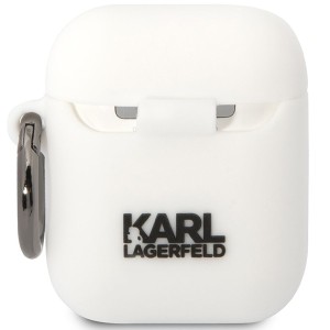 Karl Lagerfeld KLACA2SILKCW AirPods 1/2cover biały/white Silicone Karl & Choupette