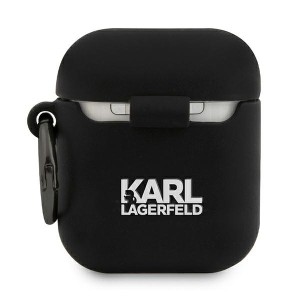 Karl Lagerfeld KLACA2SILRSGBK AirPods1/2 cover czarny/black Silicone RSG