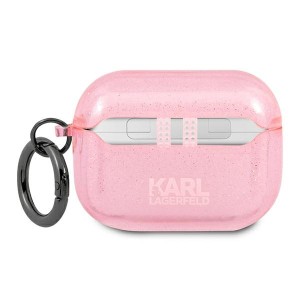 Karl Lagerfeld KLAPUKHGP AirPods Procover różowy/pink Glitter Karl`s Head