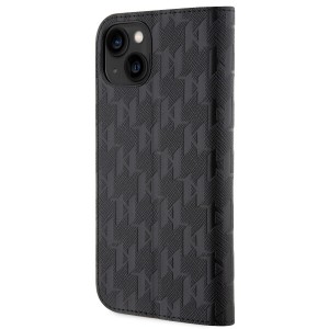 Karl Lagerfeld KLBKP14SSAKLHPK iPhone 14/ 15 / 13 6.1" bookcase czarny/black Saffiano Monogram
