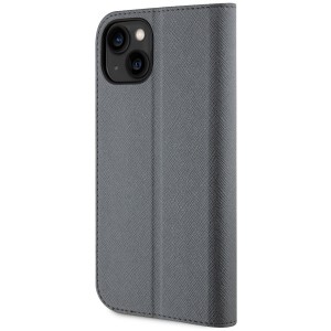 Karl Lagerfeld KLBKP14SSANKCPG iPhone 14/ 15 / 13 6.1" bookcase srebrny/silver Saffiano Karl & Choupette
