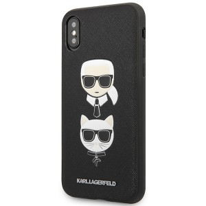 Karl Lagerfeld KLHCI65SAKICKCBK iPhoneXS Max czarny/black hardcase Saffiano Karl&Choupette Head