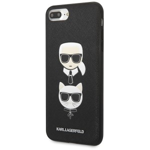 Karl Lagerfeld KLHCI8LSAKICKCBK iPhone7 Plus / 8 Plus czarny/black hardcase Saffiano Karl&Choupette Head