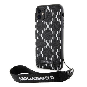 Karl Lagerfeld KLHCN61SAKLMBSK iPhone 11/ Xr  6.1" czarny/black hardcase Monogram Losange Saffiano