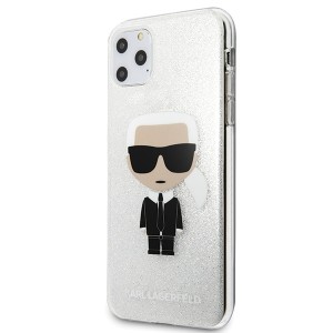 Karl Lagerfeld KLHCN65TPUTRIKSL iPhone   11 Pro Max srebrny/silver Glitter Ikonik Karl