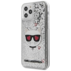 Karl Lagerfeld KLHCP12LLCGLSL iPhone12 Pro Max 6,7" srebrny/silver hardcase Liquid Glitter Choupette