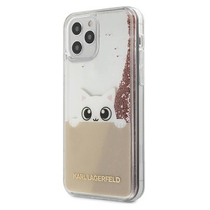 Karl Lagerfeld KLHCP12LPABGNU iPhone 12Pro Max różowo-złoty/pink gold hardcase PEEK A BOO Liquid Glitter
