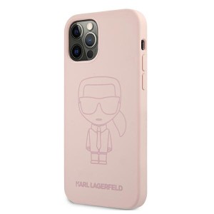 Karl Lagerfeld KLHCP12LSILTTPI iPhone12 Pro Max 6,7" Silicone Ikonik Outline różowy/pink