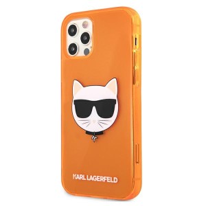 Karl Lagerfeld KLHCP12MCHTRO iPhone12/12 Pro 6,1" pomarańczowy/orange hardcase Glitter Choupette Fluo