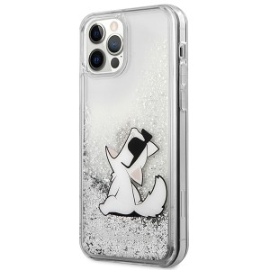 Karl Lagerfeld KLHCP12MGCFS iPhone 12/12 Pro 6,1" srebrny/silver hardcase Liquid Glitter Choupette Fun