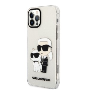 Karl Lagerfeld KLHCP12MHNKCTGT iPhone 12/12 Pro 6,1" transparent hardcase Gliter Karl&Choupette