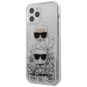 Karl Lagerfeld KLHCP12MKCGLSL iPhone12/12 Pro 6,1" srebrny/silver hardcase Liquid Glitter Karl&Choupette