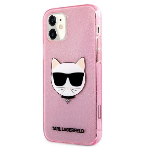 Karl Lagerfeld KLHCP12SCHTUGLP iPhone 12mini 5,4" różowy/pink hardcase Glitter Choupette