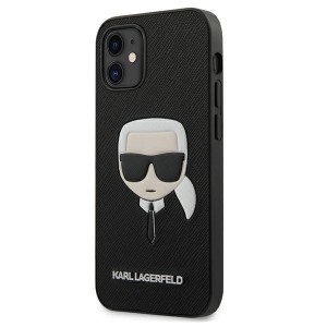 Karl Lagerfeld KLHCP12SSAKHBK iPhone12 mini 5,4" czarny/black hardcase Saffiano Ikonik Karl`s Head