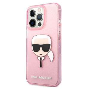 Karl Lagerfeld KLHCP13LKHTUGLP iPhone 13Pro / 13 6,1" różowy/pink hardcase Glitter Karl`s Head