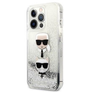 Karl Lagerfeld KLHCP13LKICGLS iPhone 13Pro / 13 6,1" srebrny/silver hardcase Liquid Glitter Karl&Choupette Head