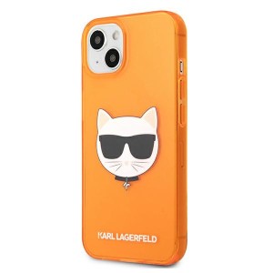 Karl Lagerfeld KLHCP13MCHTRO iPhone 13/ 14 / 15 6,1" pomarańczowy/orange hardcase Glitter Choupette Fluo