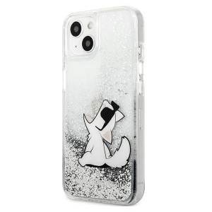 Karl Lagerfeld KLHCP13MGCFS iPhone 13/ 14 / 15 6,1" srebrny/silver hardcase Liquid Glitter Choupette Fun