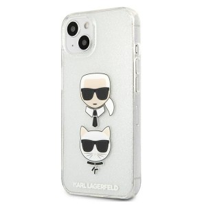 Karl Lagerfeld KLHCP13MKCTUGLS iPhone 13/ 14 / 15 6,1" srebrny/silver hardcase Glitter Karl`s & Choupette