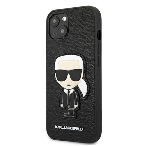 Karl Lagerfeld KLHCP13MOKPK iPhone 13/ 14 / 15 6,1" czarny/black hardcase Saffiano Ikonik Karl`s Patch