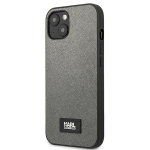 Karl Lagerfeld KLHCP13MSFMP2DG iPhone 13/ 14 / 15 6,1" hardcase srebrny/silver Saffiano Plaque
