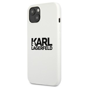 Karl Lagerfeld KLHCP13MSLKLWH iPhone 13/ 14 / 15 6,1" Silicone Stack Logo biały/white