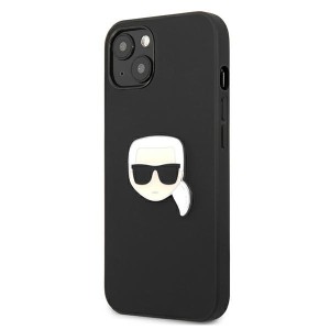 Karl Lagerfeld KLHCP13SPKMK iPhone 13mini 5,4" czarny/black hardcase Leather Ikonik Karl`s Head Metal