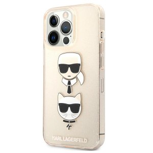 Karl Lagerfeld KLHCP13XKCTUGLGO iPhone13 Pro Max 6,7" złoty/gold hardcase Glitter Karl`s & Choupette