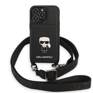 Karl Lagerfeld KLHCP13XSAIPCK iPhone 13Pro Max 6,7" hardcase czarny/black Saffiano Metal Ikonik