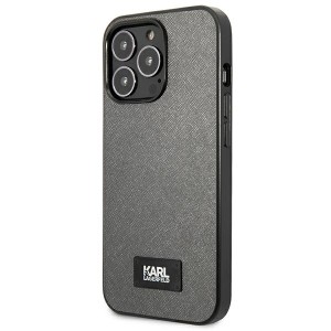 Karl Lagerfeld KLHCP13XSFMP2DG iPhone 13Pro Max 6,7" hardcase srebrny/silver Saffiano Plaque