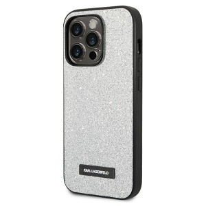 Karl Lagerfeld KLHCP14LG2ELS iPhone 14 Pro 6,1" hardcase srebrny/silver Glitter Plaque Logo