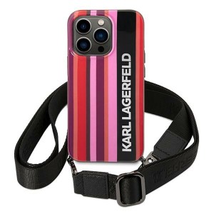 Karl Lagerfeld KLHCP14LSTSTP iPhone 14Pro 6,1" hardcase różowy/pink Color Stripes Strap