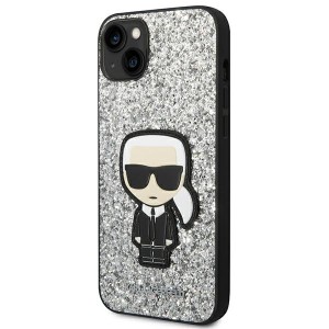 Karl Lagerfeld KLHCP14SGFKPG iPhone 14 / 15 / 13 6,1" hardcase srebrny/silver Glitter Flakes Ikonik