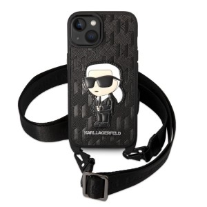 Karl Lagerfeld KLHCP14SSTKMK iPhone 14 / 15 / 13 6,1" czarny/black hardcase Monogram Ikonik Patch