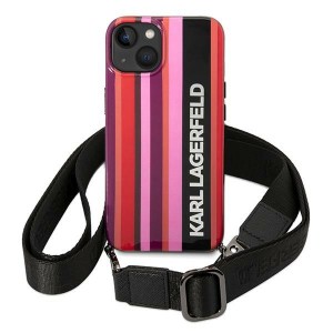 Karl Lagerfeld KLHCP14SSTSTP iPhone 14 / 15 / 13 6,1" hardcase różowy/pink Color Stripes Strap