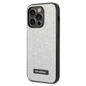 Karl Lagerfeld KLHCP14XG2ELS iPhone 14 Pro Max 6,7" hardcase srebrny/silver Glitter Plaque Logo