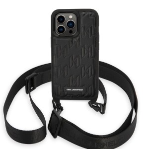 Karl Lagerfeld KLHCP14XSTMMK iPhone 14 Pro Max 6,7" hardcase czarny/black Monogram Plaque Logo Strap